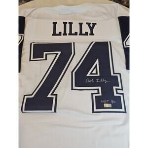 Bob Lilly Autographed/Signed Jersey TRISTAR White Jersey